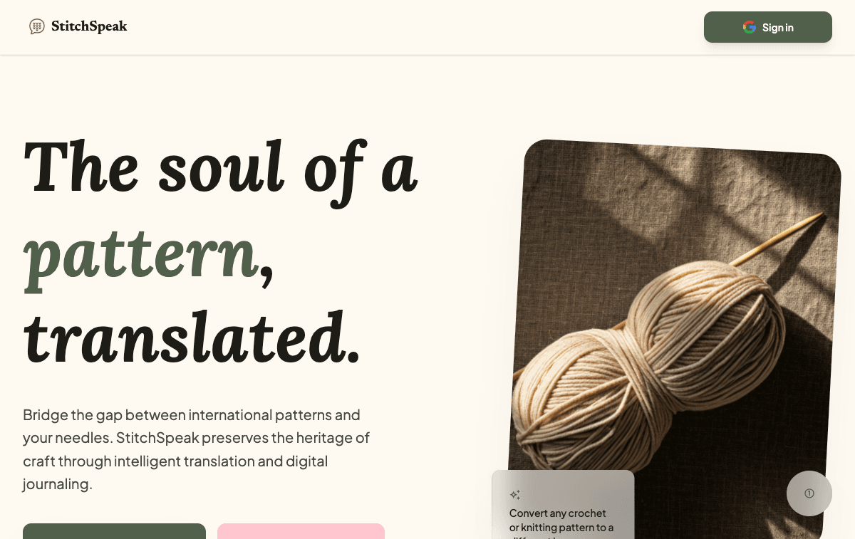StitchSpeak — Craft Translation